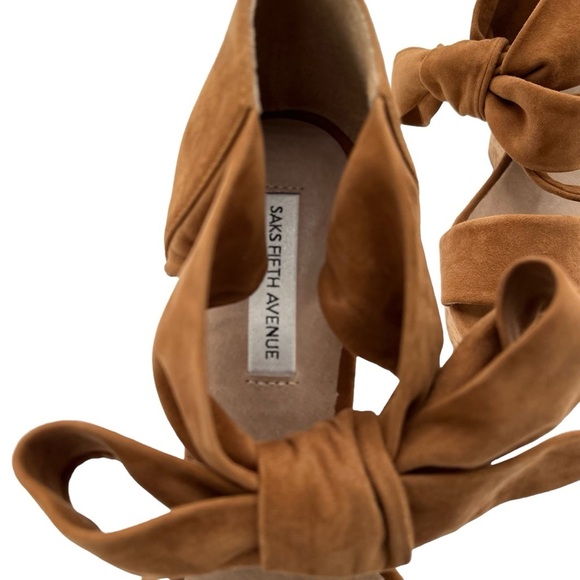 Saks Fifth Avenue McKenna Suede Platform Wedge Sandals - Picture 8 of 9